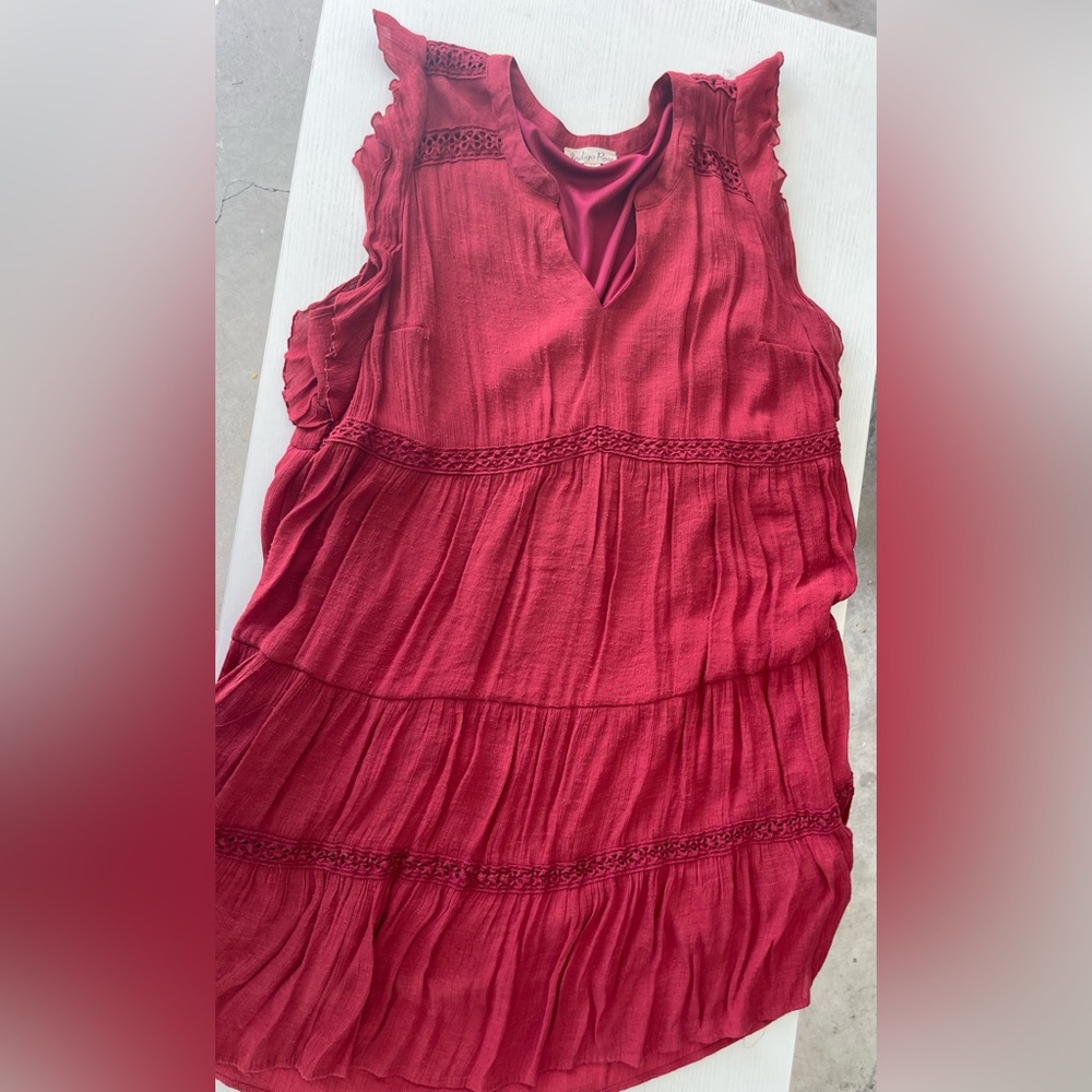 Burgundy Boho dress.